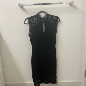 Black Lace high neck bodycon dress
